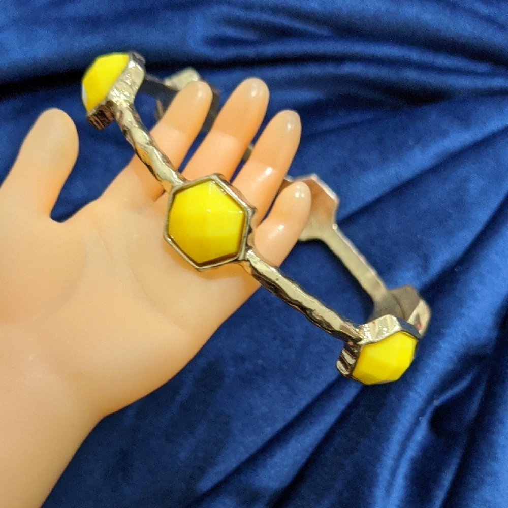 Yellow Hexagon Bracelet Bangle